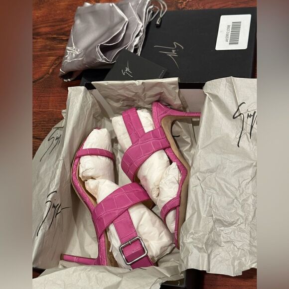 Giuseppe Zanotti coline croc embroidered Leather sandals in ficus size 7 - Picture 13 of 14